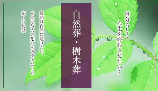 自然葬・樹木葬　最期は自然に還りたい、そんな故人の想いをカタチにした新しいお墓